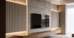 Elegancka ściana z telewizorem: 10 świetnych pomysłów na nowoczesny salon